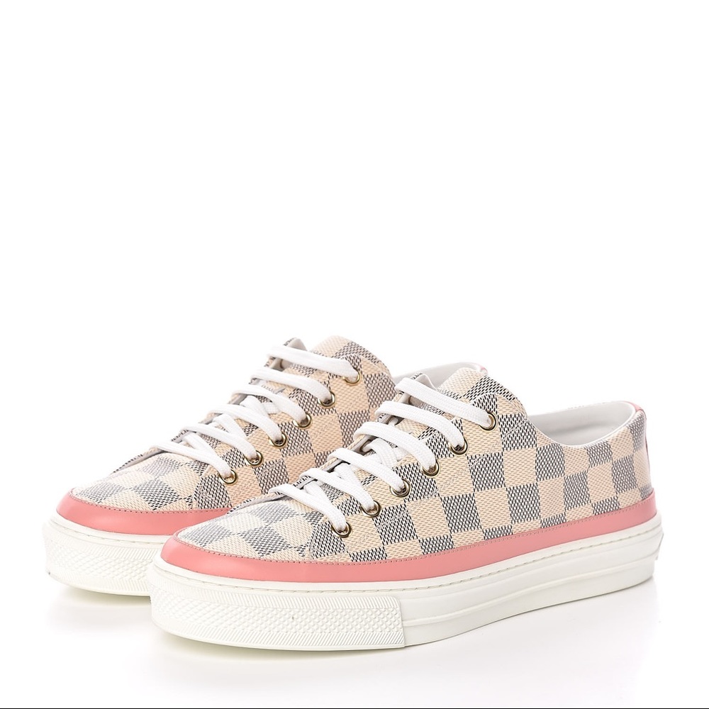 LOUIS VUITTON Damier Azur Stellar Sneakers Rose 40